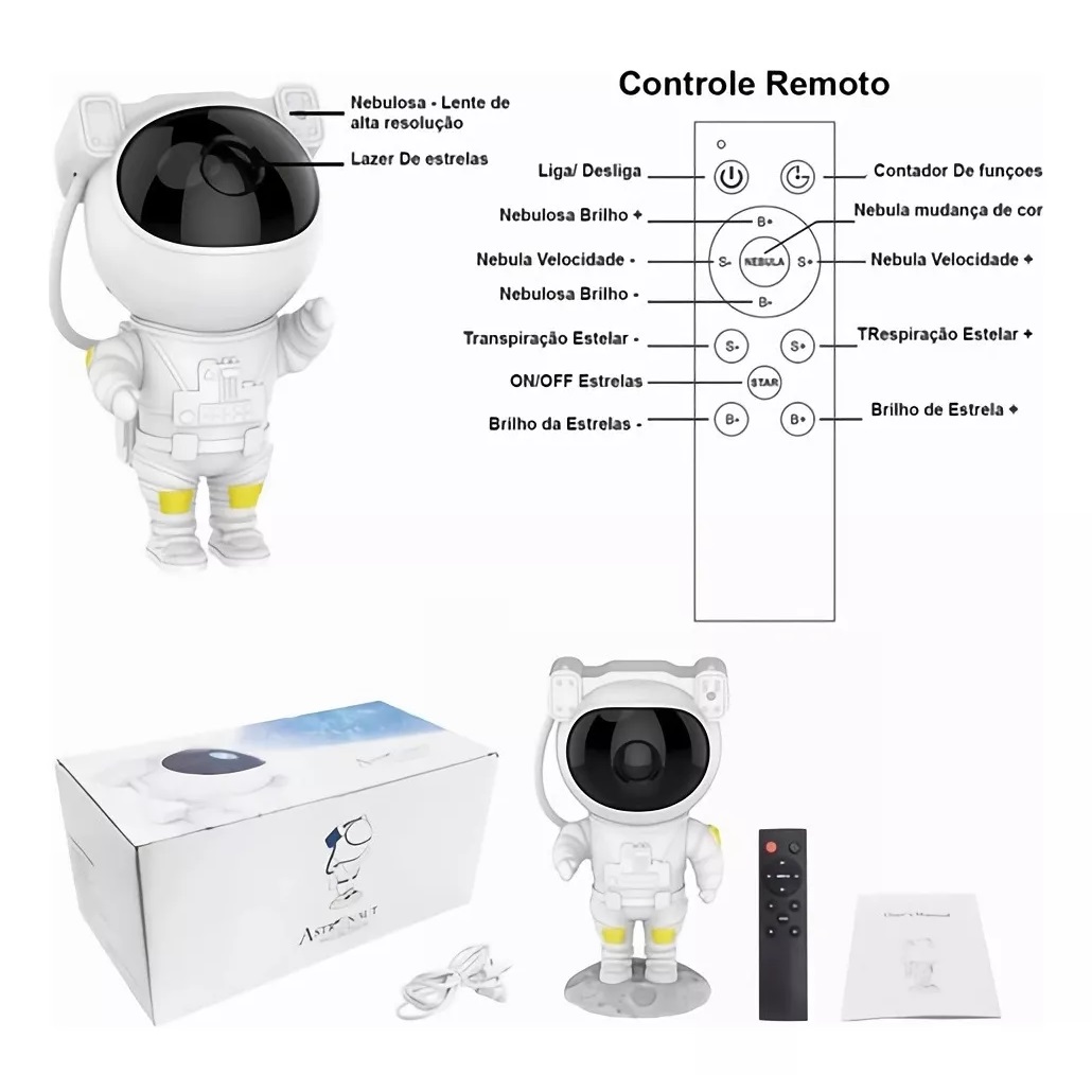 Astronauta Luminária Projetor De Luz - Imagem 5